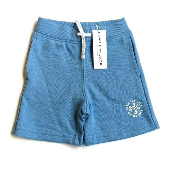 Janie Jack Sweat Shorts 12m Blue - Picture 1 of 3
